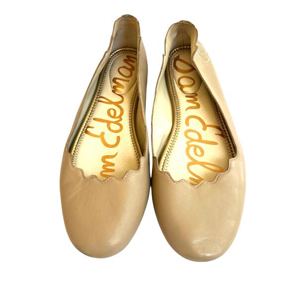 Sam Edelman Finnegan Scalloped Ballet Flats Nude Beige Size 9.5 - Picture 4 of 11